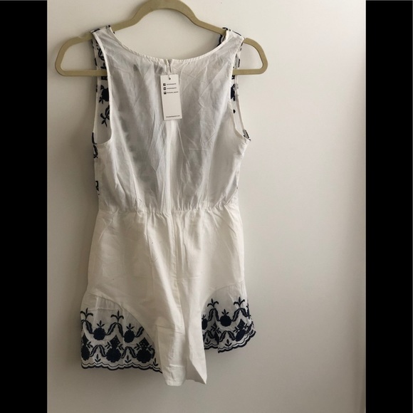 Embroidered Navy & White Romper - Picture 8 of 9